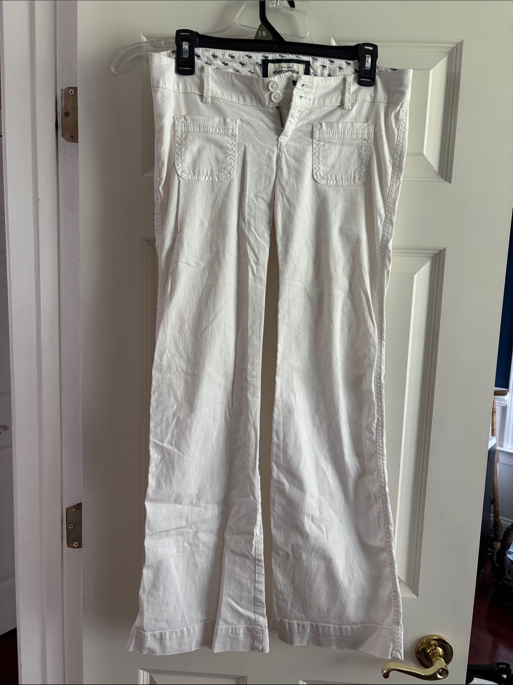 abercrombie kids White Wide-Leg Casual Pants